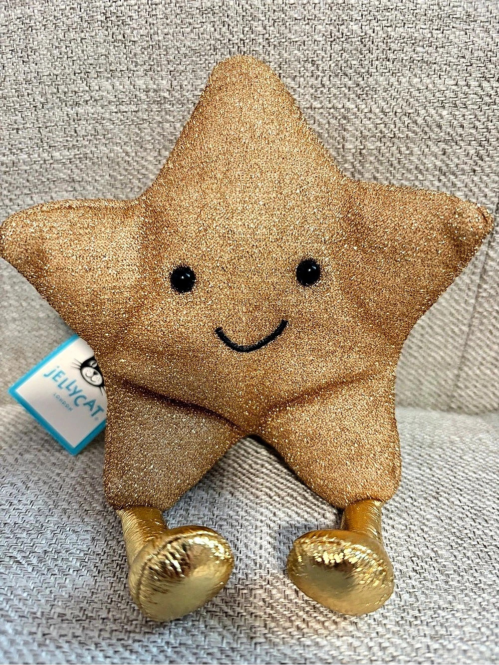 Jellycat Amuseable Gold Star - NWT- Golden Holiday - Authentic *Retired*